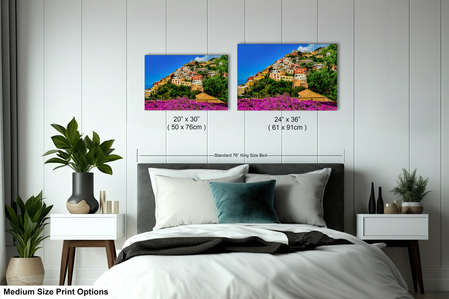 Positano Italy Canvas Print, Italy Photography, Amalfi Coast Photo, Photo Art, Positano Photography, Pink Flowers