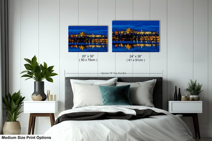 Prague Castle on Canvas, Cityscape Print, Photo Art, Prague Photography, Canvas Wall Art, Prague Czech Republic, Charles Bridge, River