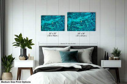 Sea Turtle Wall Art - Aerial Ocean Photography Print, Tropical Underwater Decor, Marine Life Artwork for Coastal Homes