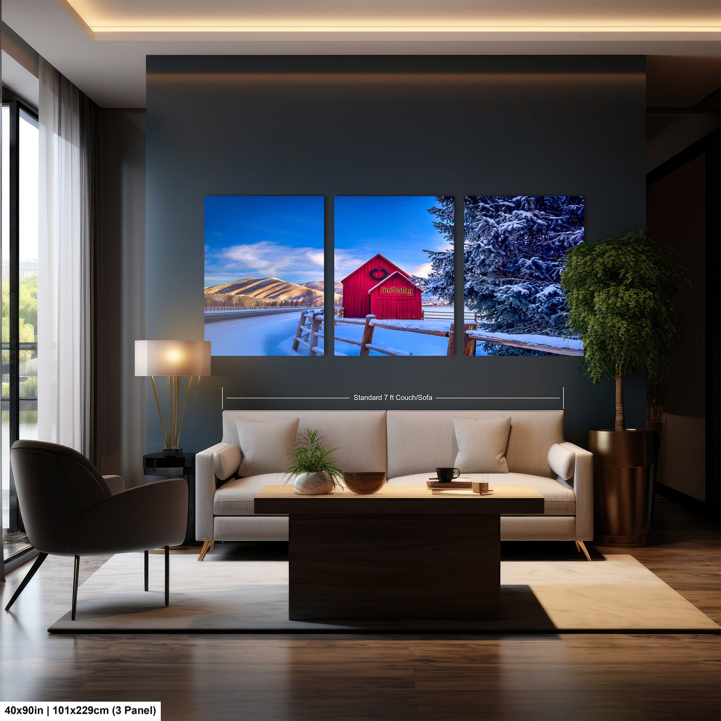 Sun Valley | Idaho | Red Barn | Winter Lights | Print | Paper | Canvas | Metal | Acrylic