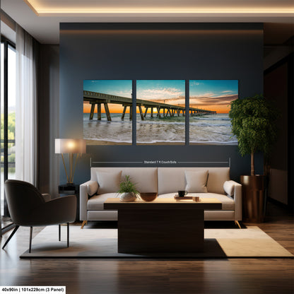 Coastal Awakening: Wrightsville Beach Photography Jonnie Mercers Fishing Pier North Carolina Architectural Seascape Wall Art