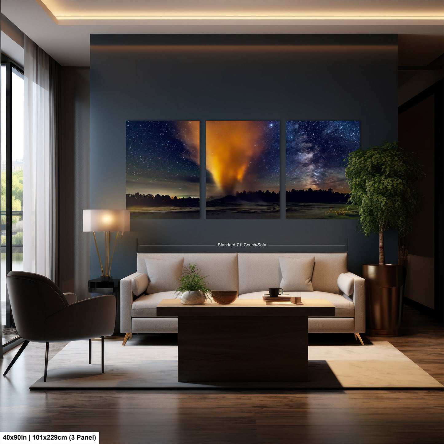 Starry Night in Yellowstone, Night Sky, Milky Way, Living Room, Bedroom, Office, Dorm, Canvas, Metal, Acrylic, Paper Print