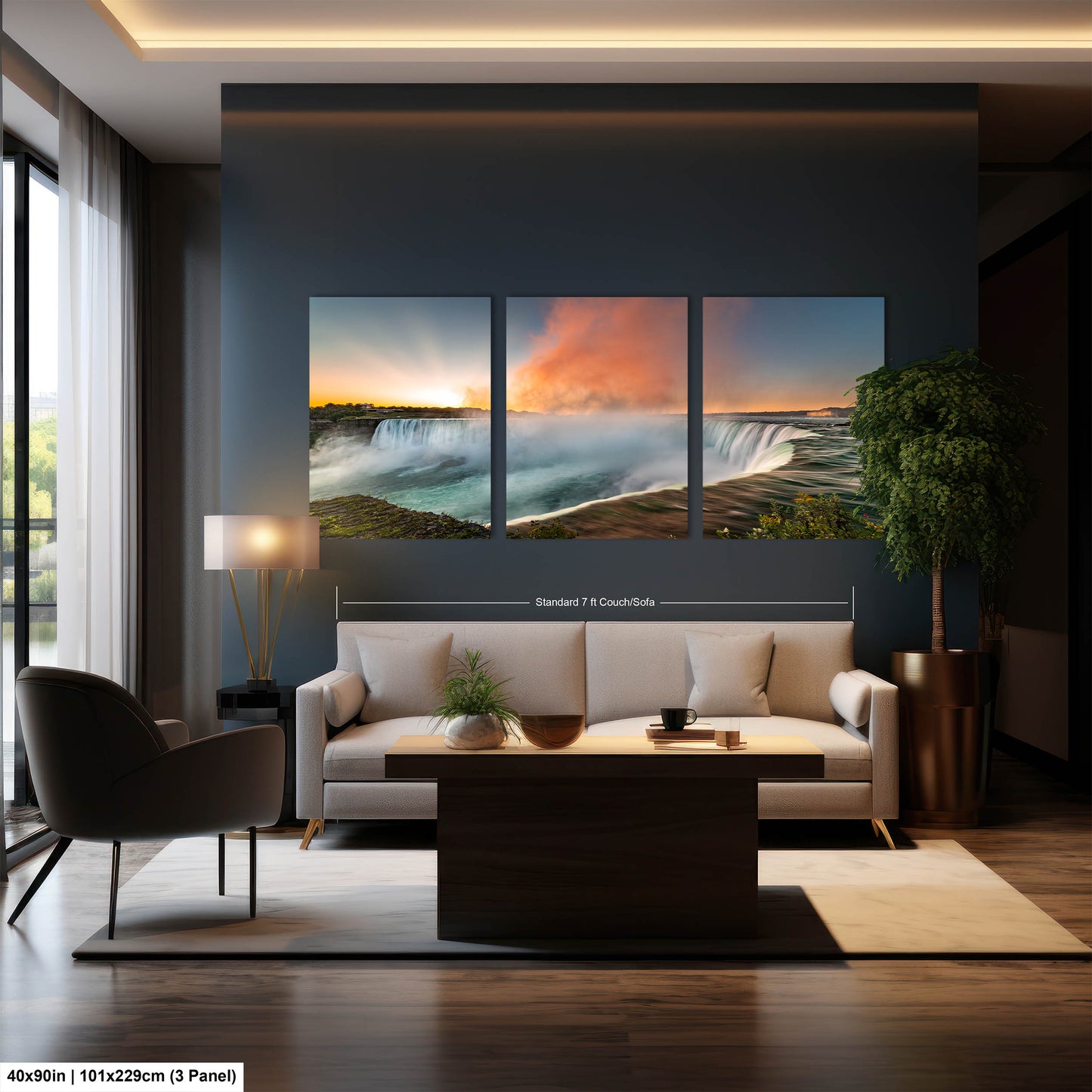 Niagara Falls Sunrise Photo, Waterfalls, Photo Art, Canvas Print, Home Decor, Canvas Wall Art, Sunrise, Landscape Sunrise, Nature