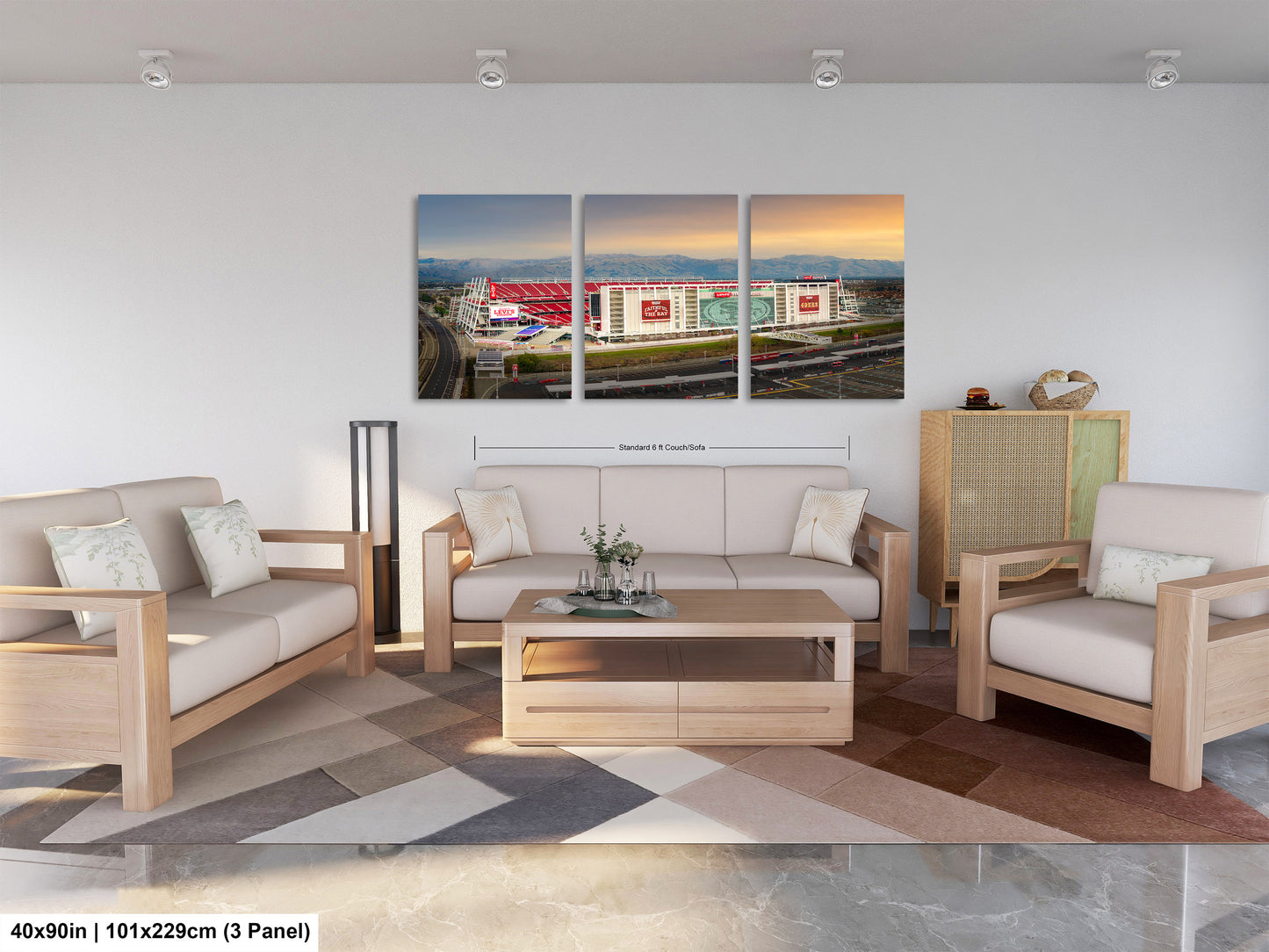 Levi's Stadium Wall Art | San Francisco 49ers Print & Bay Area Decor American Football Season for Man Cave or Game Room