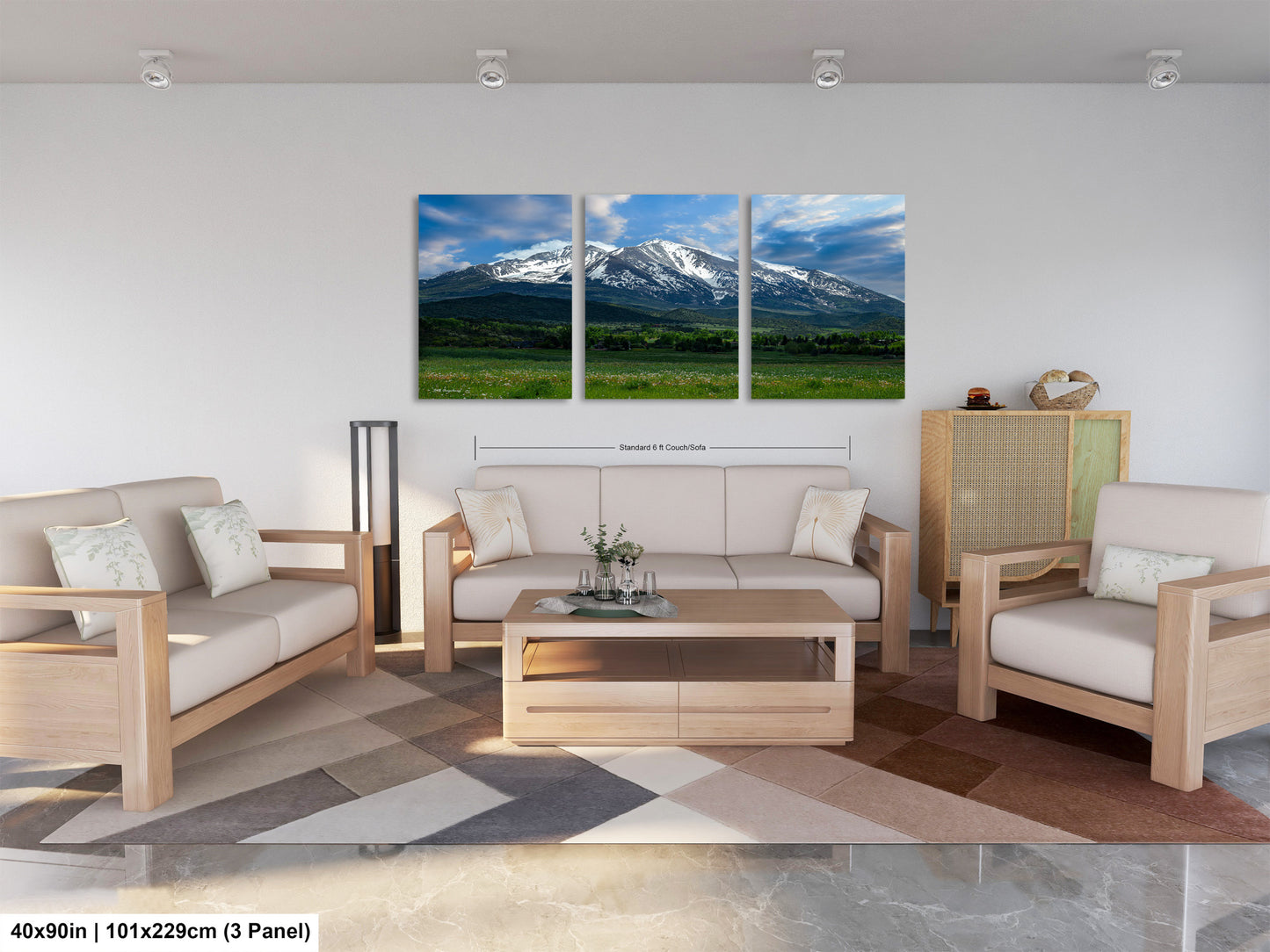 Mt. Sopris picture, Colorado mountain art, Aspen Colorado, Mt. Sopris Carbondale, Colorado photography, extra large wall art, triptych