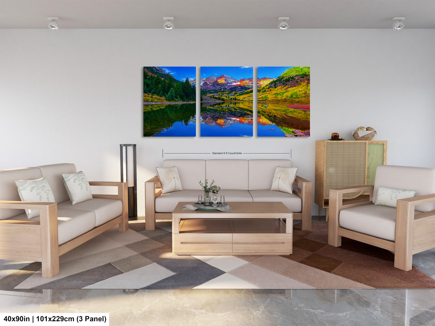 Maroon Bells canvas print, Colorado wall art, autumn colors, sunrise picture, Aspen autumn, nature photography, mountain wall art