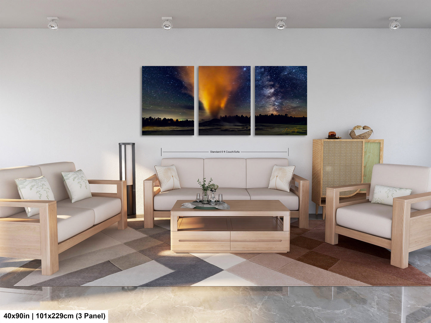 Starry Night in Yellowstone, Night Sky, Milky Way, Living Room, Bedroom, Office, Dorm, Canvas, Metal, Acrylic, Paper Print