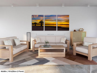 Radiant Horizons: Sunset at Lake Havasu Wall Art State Park Canvas Metal Print Arizona Photography