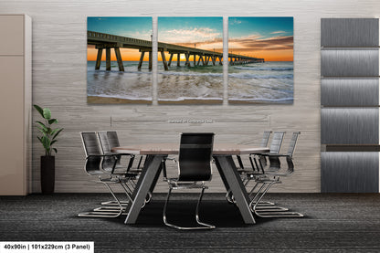 Coastal Awakening: Wrightsville Beach Photography Jonnie Mercers Fishing Pier North Carolina Architectural Seascape Wall Art