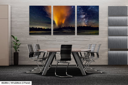 Starry Night in Yellowstone, Night Sky, Milky Way, Living Room, Bedroom, Office, Dorm, Canvas, Metal, Acrylic, Paper Print