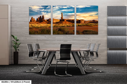 Monument Valley Artwork - Totem Pole Desert Landscape Sunset Print, Southwest Native Style Wall Decor, Home Gift, Tribal Boho Art Poster