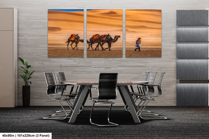 Sahara Desert Canvas Print, Camels, Morocco Photography, Photo Art, Canvas Wall Art, Desert Landscape, Travel Photography