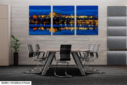 Prague Castle on Canvas, Cityscape Print, Photo Art, Prague Photography, Canvas Wall Art, Prague Czech Republic, Charles Bridge, River