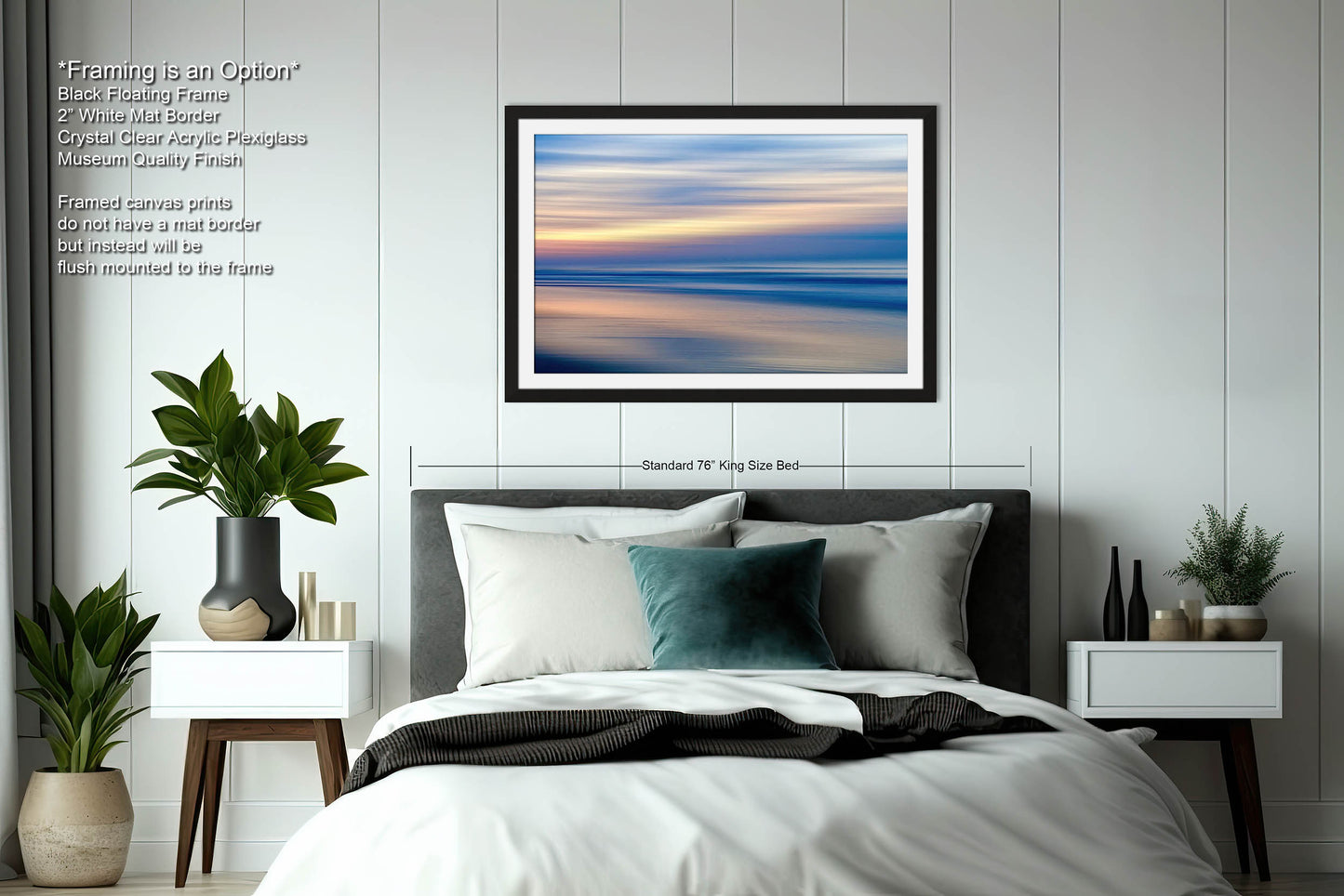 Abstract Seascape Photography Print, Ocean Sunrise Coastal Wall Art, Beach House Artwork, Peaceful Shoreline Sunset, Metal, Canvas, Acrylic