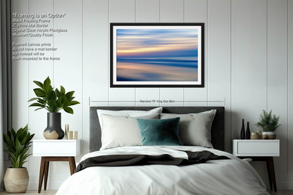 Abstract Seascape Photography Print, Ocean Sunrise Coastal Wall Art, Beach House Artwork, Peaceful Shoreline Sunset, Metal, Canvas, Acrylic