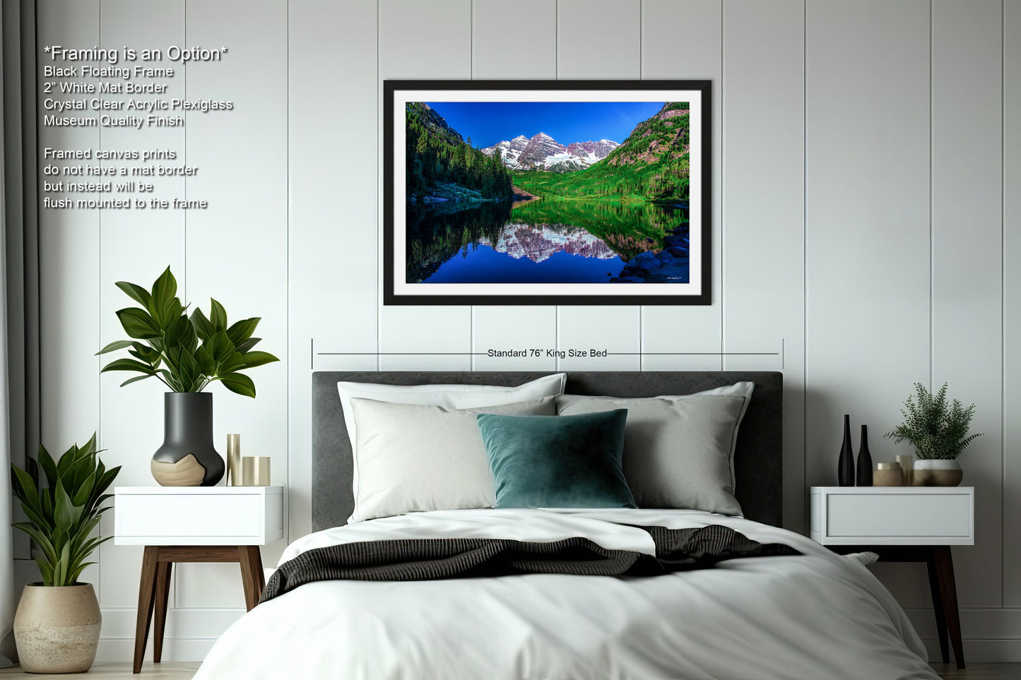 Reflections of Maroon Bells in spring, Aspen Colorado artwork, mountain lake, nature wall art, triptych, office decor,