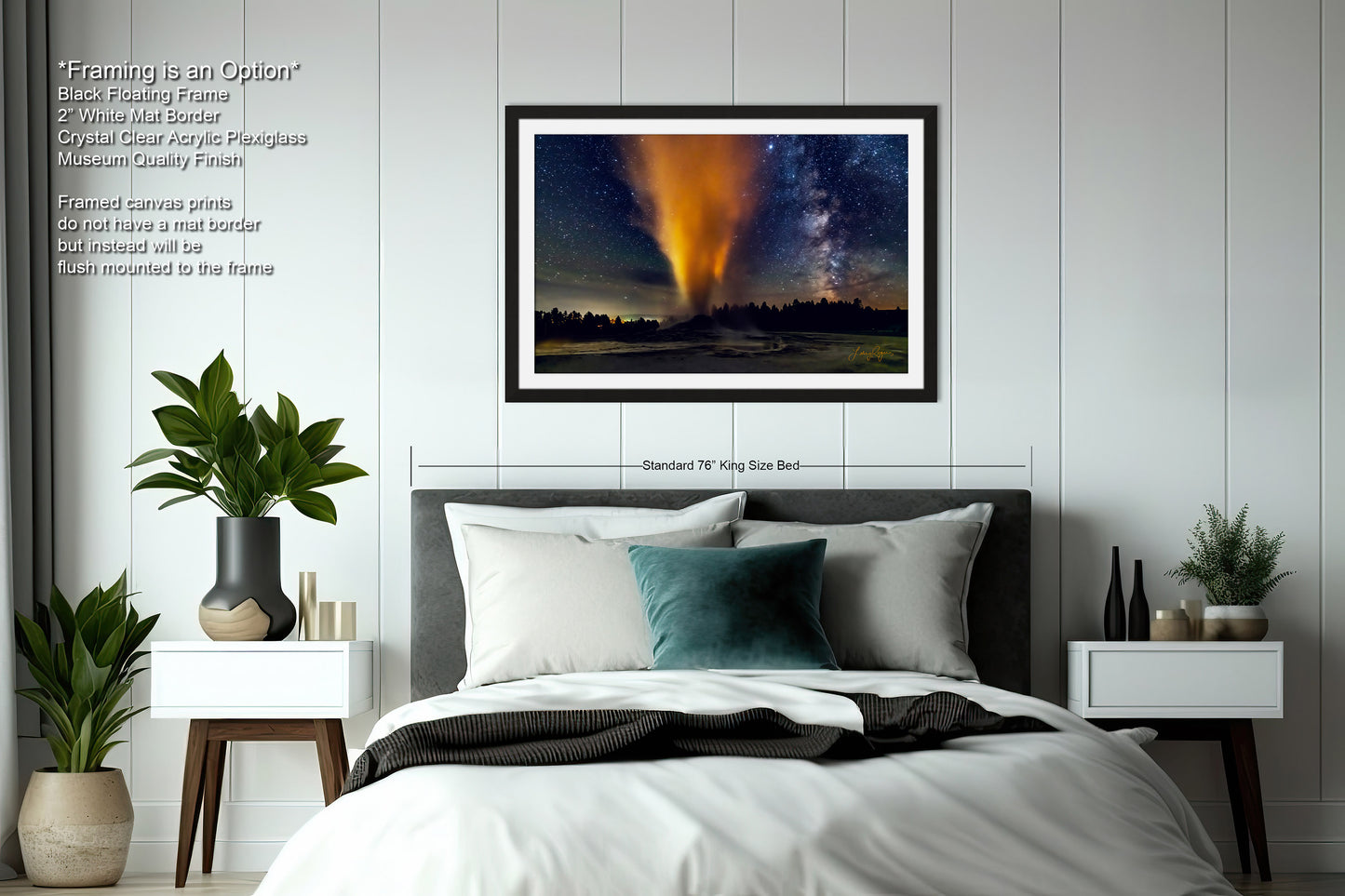 Starry Night in Yellowstone, Night Sky, Milky Way, Living Room, Bedroom, Office, Dorm, Canvas, Metal, Acrylic, Paper Print