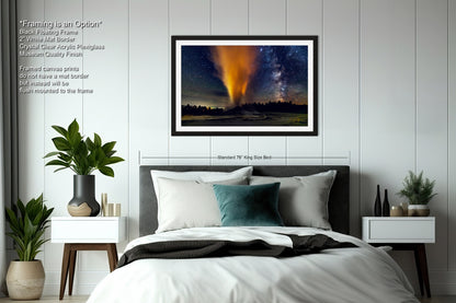 Starry Night in Yellowstone, Night Sky, Milky Way, Living Room, Bedroom, Office, Dorm, Canvas, Metal, Acrylic, Paper Print