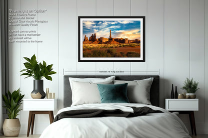 Monument Valley Artwork - Totem Pole Desert Landscape Sunset Print, Southwest Native Style Wall Decor, Home Gift, Tribal Boho Art Poster
