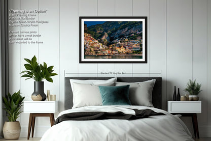 Positano Italy Beach, Italy Photography, Amalfi Coast, Canvas Wall Art, Positano Photo, Italian Home Decor, Summer in Italy, Sunrise