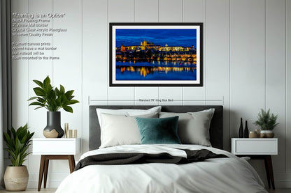 Prague Castle on Canvas, Cityscape Print, Photo Art, Prague Photography, Canvas Wall Art, Prague Czech Republic, Charles Bridge, River