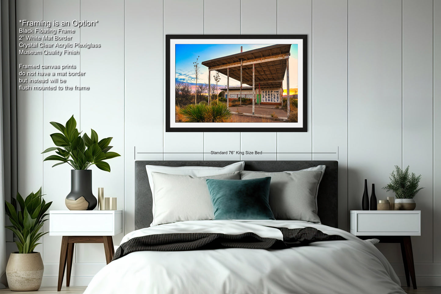 Abandoned Gas Station Mural Art Print | Lobo Texas Ghost Town Landscape | Desert Americana Wall Decor | Keep the Lonely Places Lonely