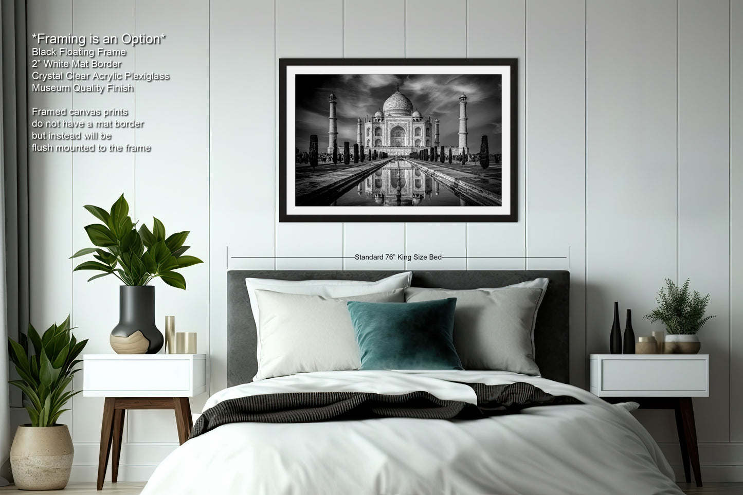 Taj Mahal Art Print, Photo Art, Black and White Canvas Print, Home Decor, Wall Art, Architecture Photography, India Photography, Travel