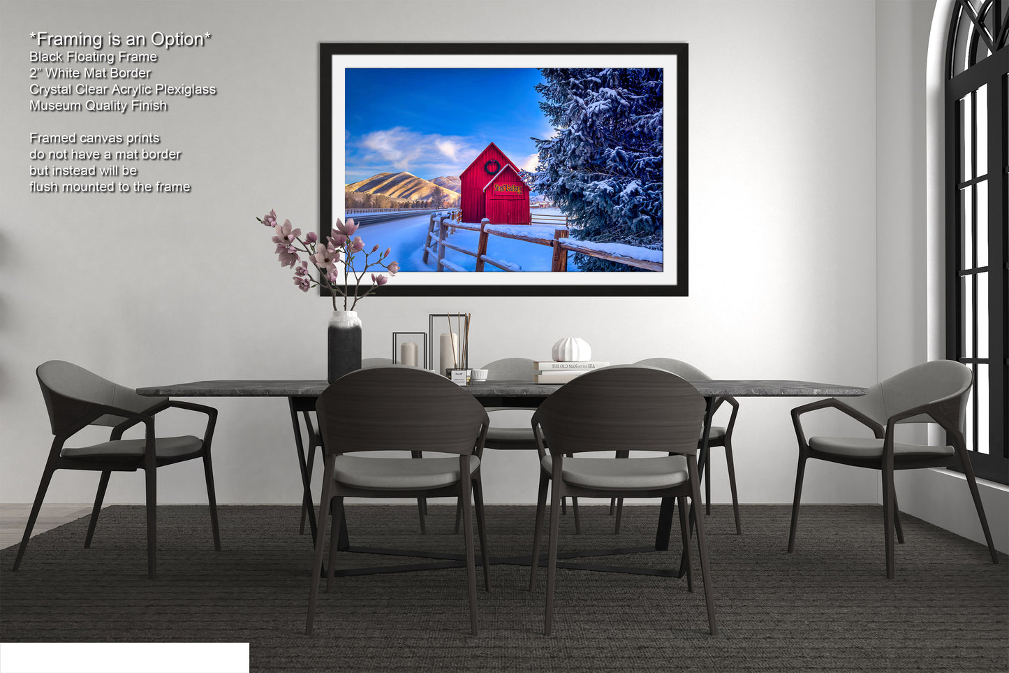 Sun Valley | Idaho | Red Barn | Winter Lights | Print | Paper | Canvas | Metal | Acrylic