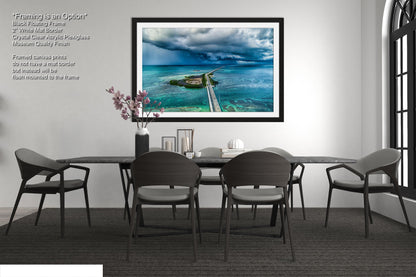 Seven Mile Bridge Wall Art - Florida Keys Stormy Ocean Landscape Print - Coastal Scenic Canvas Decor for Home & Office