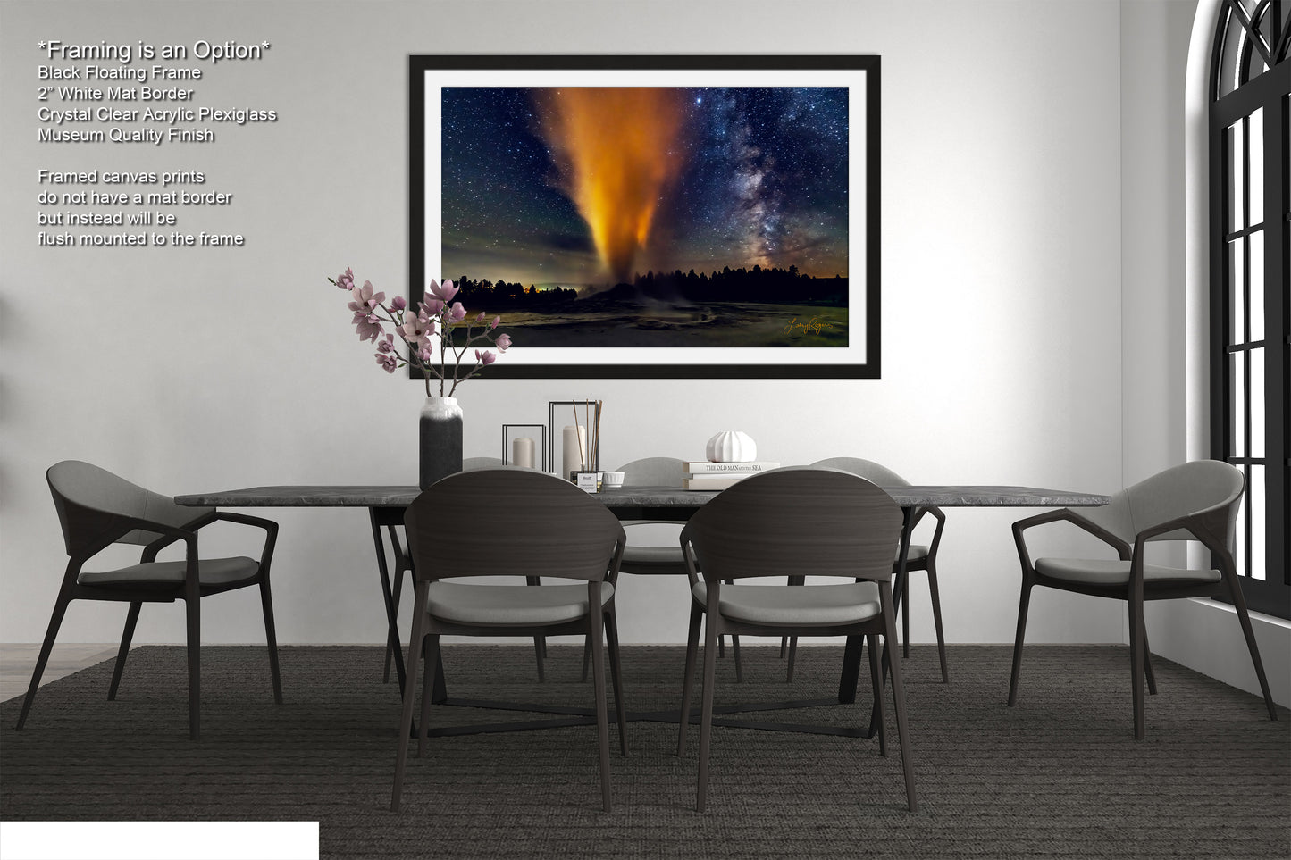 Starry Night in Yellowstone, Night Sky, Milky Way, Living Room, Bedroom, Office, Dorm, Canvas, Metal, Acrylic, Paper Print
