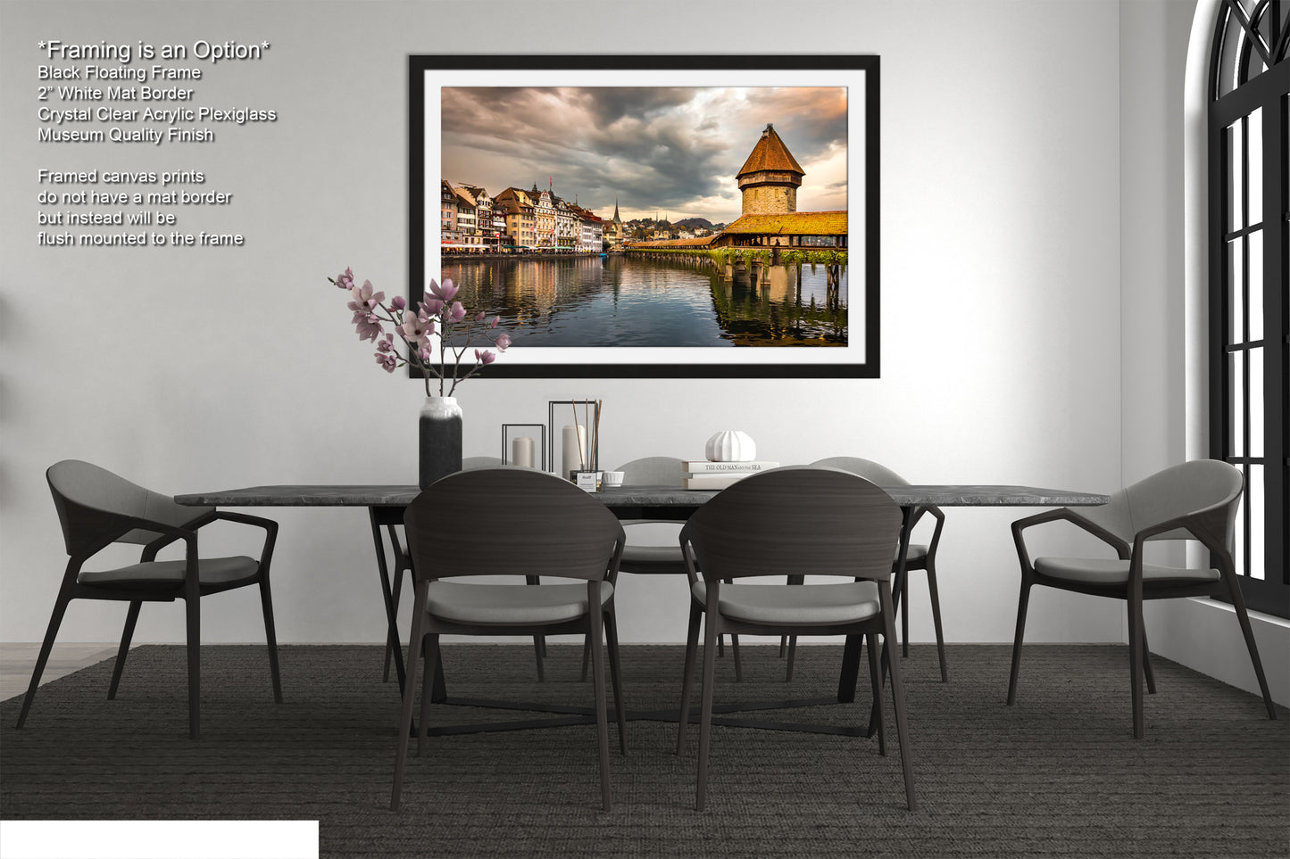 Lucerne Bridge Photography, Kapellbrucke Print, Chapel Bridge Photo Art, Canvas Print, Canvas Wall Art, Fine Art Print