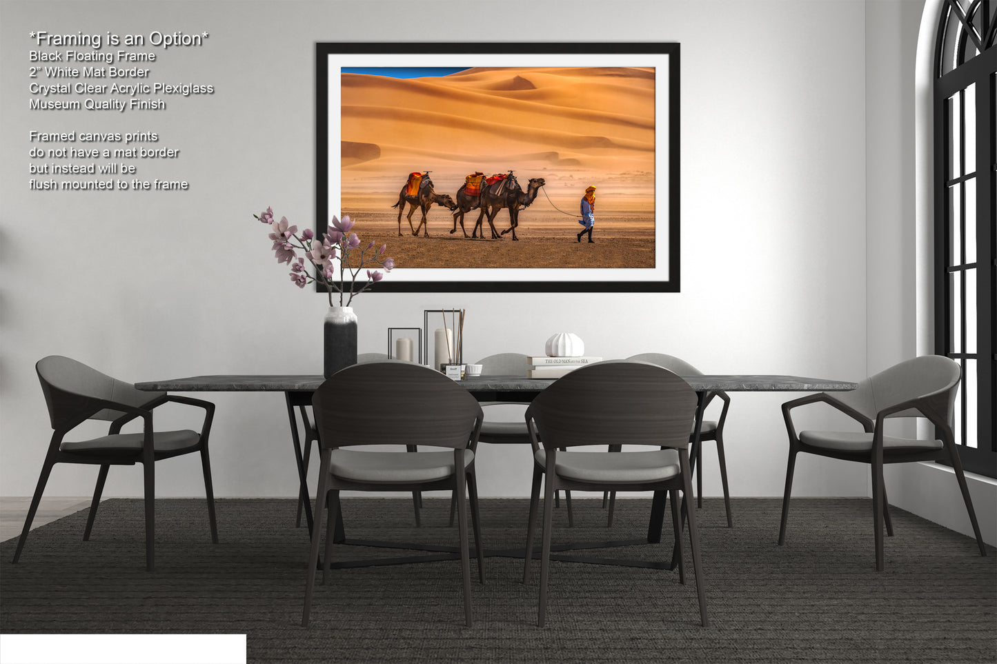 Sahara Desert Canvas Print, Camels, Morocco Photography, Photo Art, Canvas Wall Art, Desert Landscape, Travel Photography