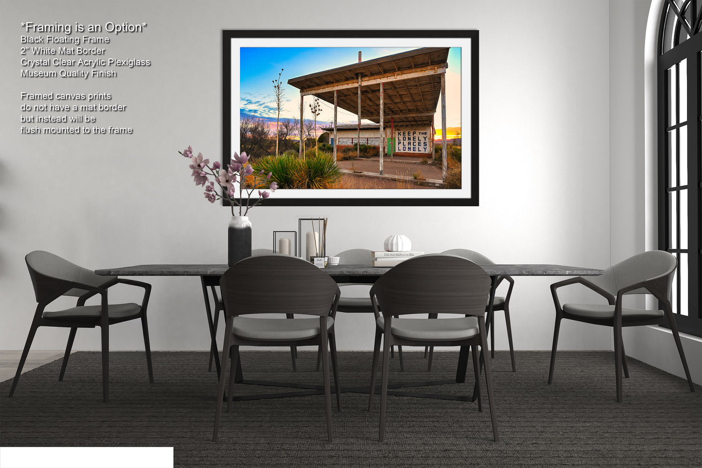 Abandoned Gas Station Mural Art Print | Lobo Texas Ghost Town Landscape | Desert Americana Wall Decor | Keep the Lonely Places Lonely