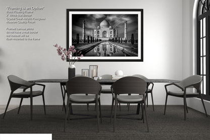 Taj Mahal Art Print, Photo Art, Black and White Canvas Print, Home Decor, Wall Art, Architecture Photography, India Photography, Travel