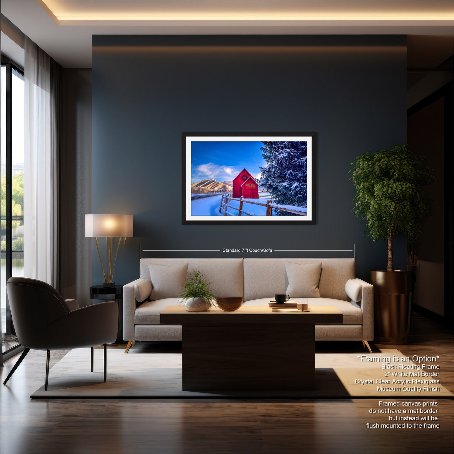 Sun Valley | Idaho | Red Barn | Winter Lights | Print | Paper | Canvas | Metal | Acrylic