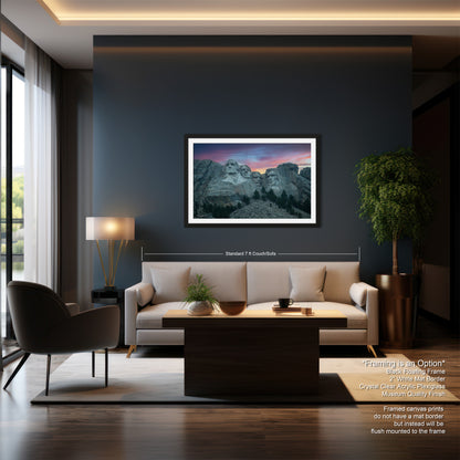 Mt. Rushmore national monument, Mount Rushmore, South Dakota picture, Black Hills wall art, Mt. Rushmore picture, sunset in black hills