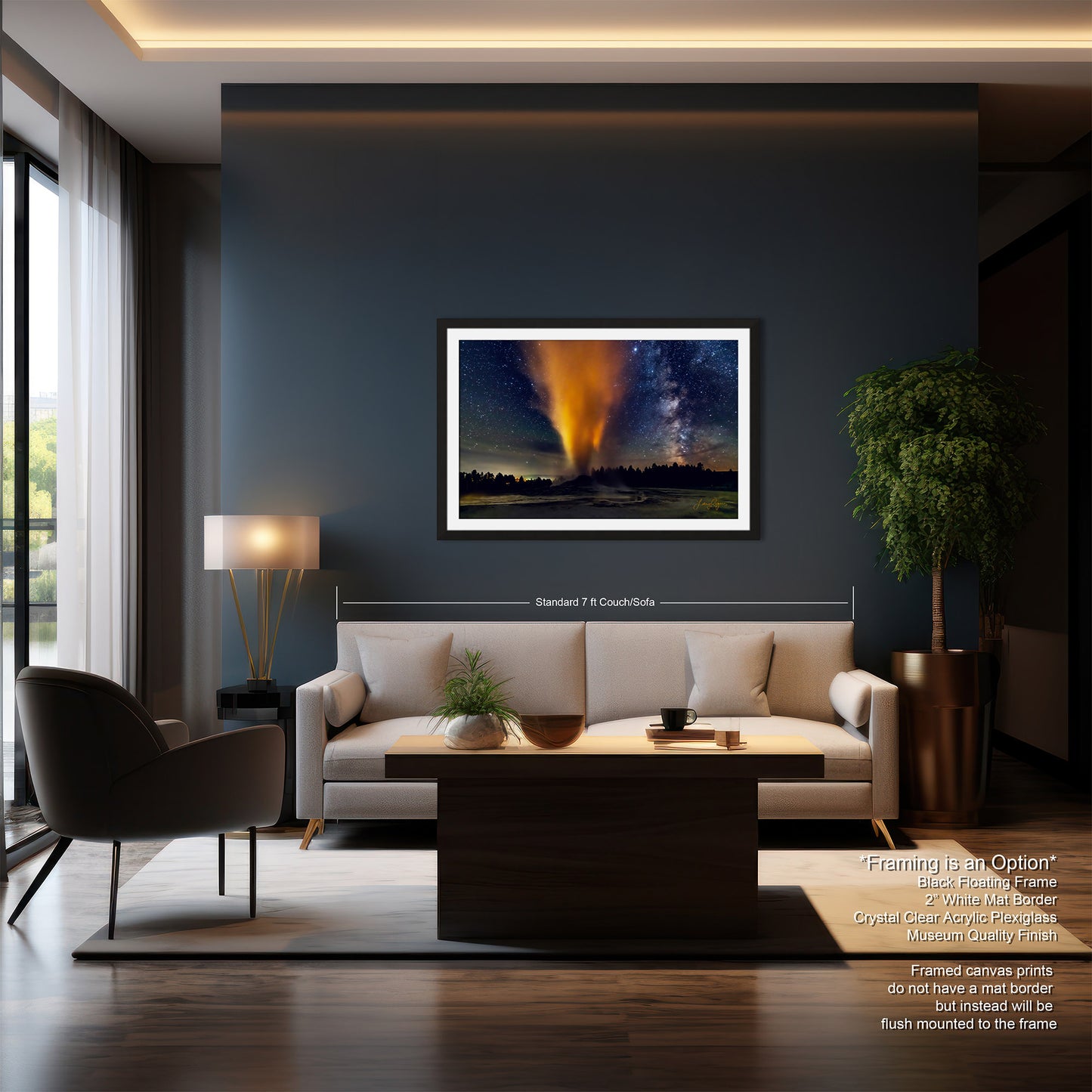 Starry Night in Yellowstone, Night Sky, Milky Way, Living Room, Bedroom, Office, Dorm, Canvas, Metal, Acrylic, Paper Print