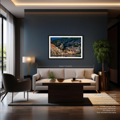 Positano Italy Beach, Italy Photography, Amalfi Coast, Canvas Wall Art, Positano Photo, Italian Home Decor, Summer in Italy, Sunrise