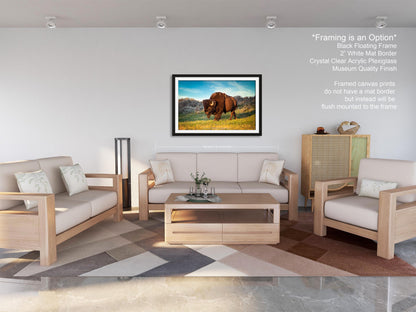 Buffalo Canvas Print, Bison Photograph, Yellowstone National Park Wildlife Photography, Wildlife Wall Art Decor, by Original Photographer