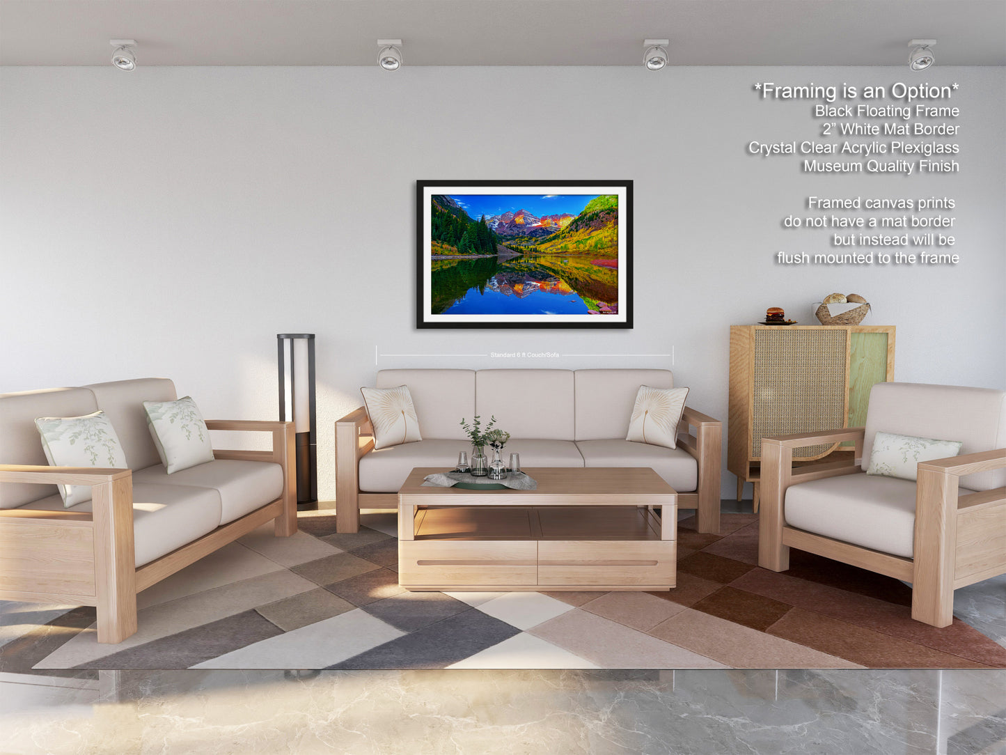 Maroon Bells canvas print, Colorado wall art, autumn colors, sunrise picture, Aspen autumn, nature photography, mountain wall art