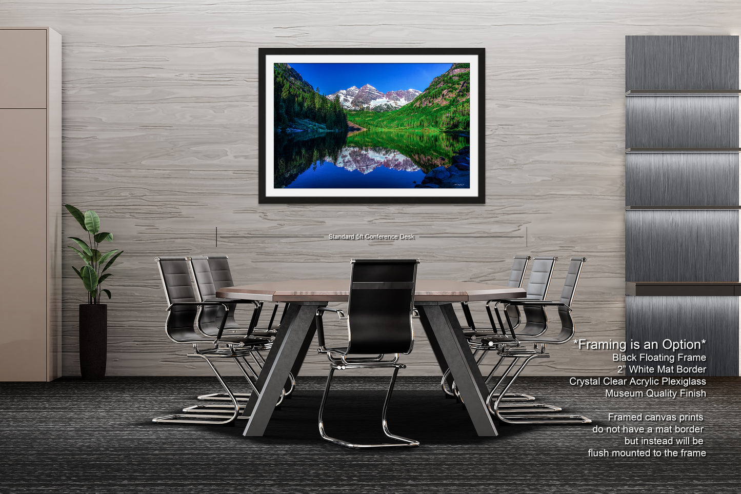 Reflections of Maroon Bells in spring, Aspen Colorado artwork, mountain lake, nature wall art, triptych, office decor,