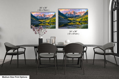 Maroon Bells with moose, Maroon Bells fall picture, Colorado aspens wall art, Autumn colors and mountains, Aspen Colorado landscape print