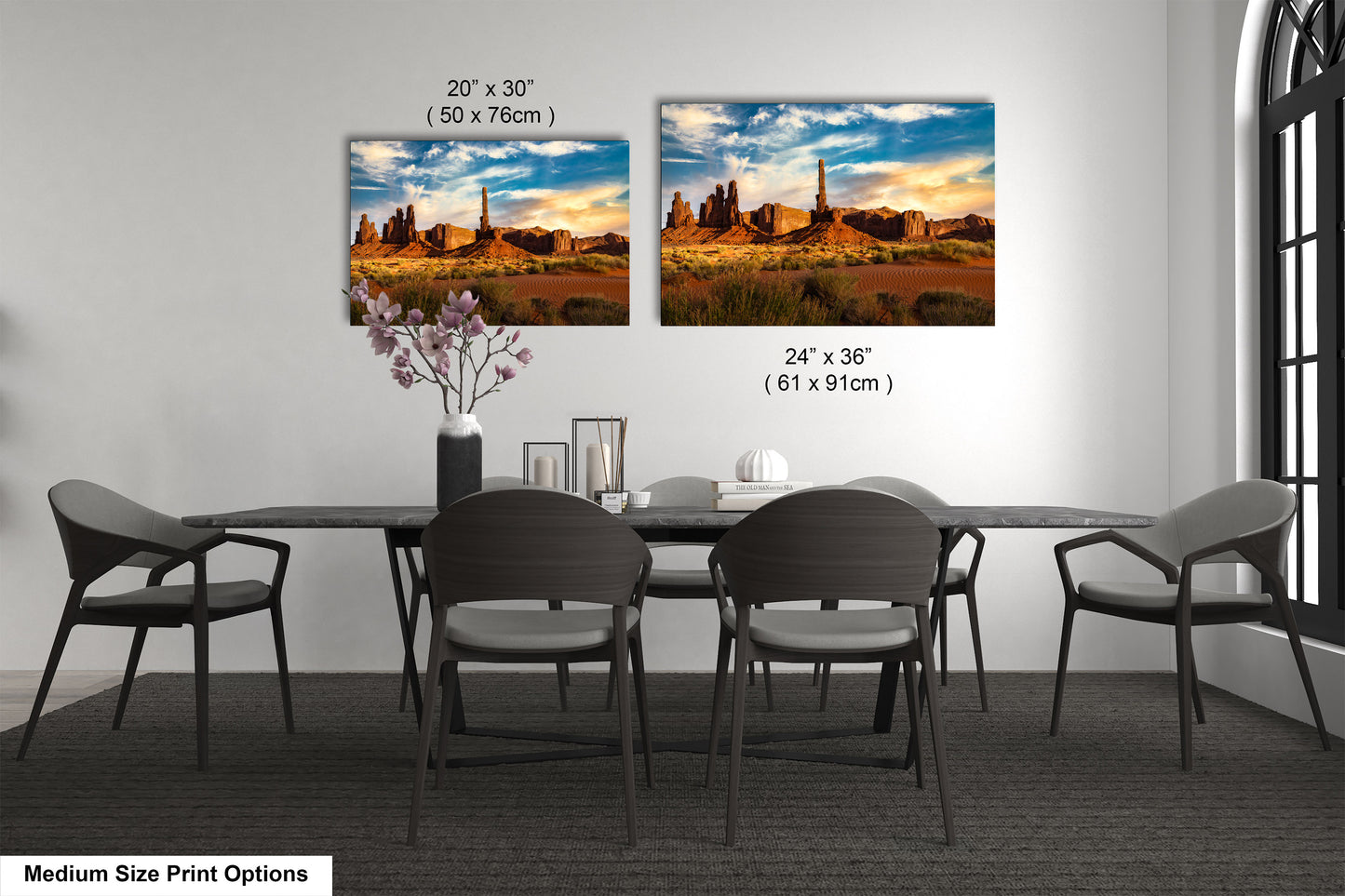 Monument Valley Artwork - Totem Pole Desert Landscape Sunset Print, Southwest Native Style Wall Decor, Home Gift, Tribal Boho Art Poster