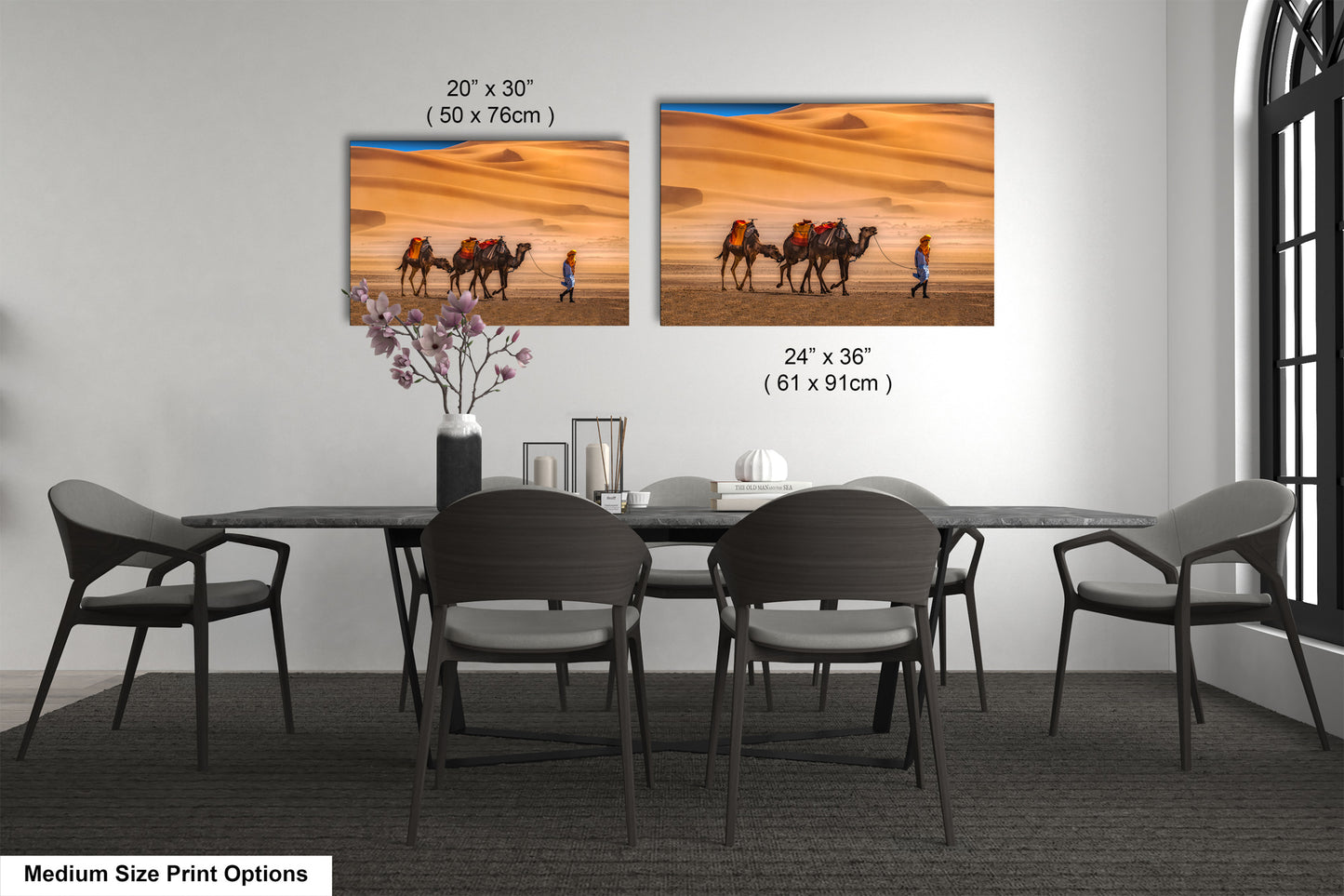 Sahara Desert Canvas Print, Camels, Morocco Photography, Photo Art, Canvas Wall Art, Desert Landscape, Travel Photography