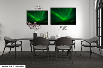 Aurora Borealis Northern Lights Print taken in Iceland on Acrylic, Canvas, Metal & Paper