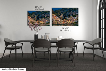 Positano Italy Beach, Italy Photography, Amalfi Coast, Canvas Wall Art, Positano Photo, Italian Home Decor, Summer in Italy, Sunrise