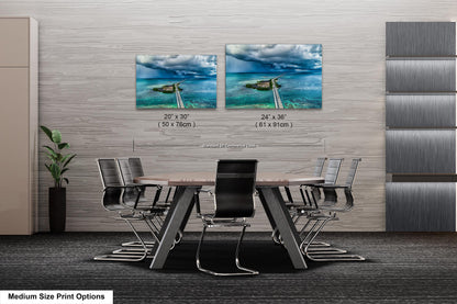 Seven Mile Bridge Wall Art - Florida Keys Stormy Ocean Landscape Print - Coastal Scenic Canvas Decor for Home & Office
