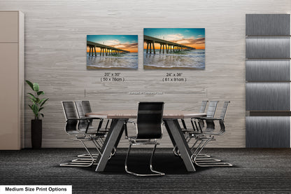 Coastal Awakening: Wrightsville Beach Photography Jonnie Mercers Fishing Pier North Carolina Architectural Seascape Wall Art