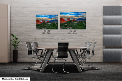 Colorado Springs Garden of the god's, landscape wall art, Garden of god's art, office decor, colorado gifts, triptych, mountain decor
