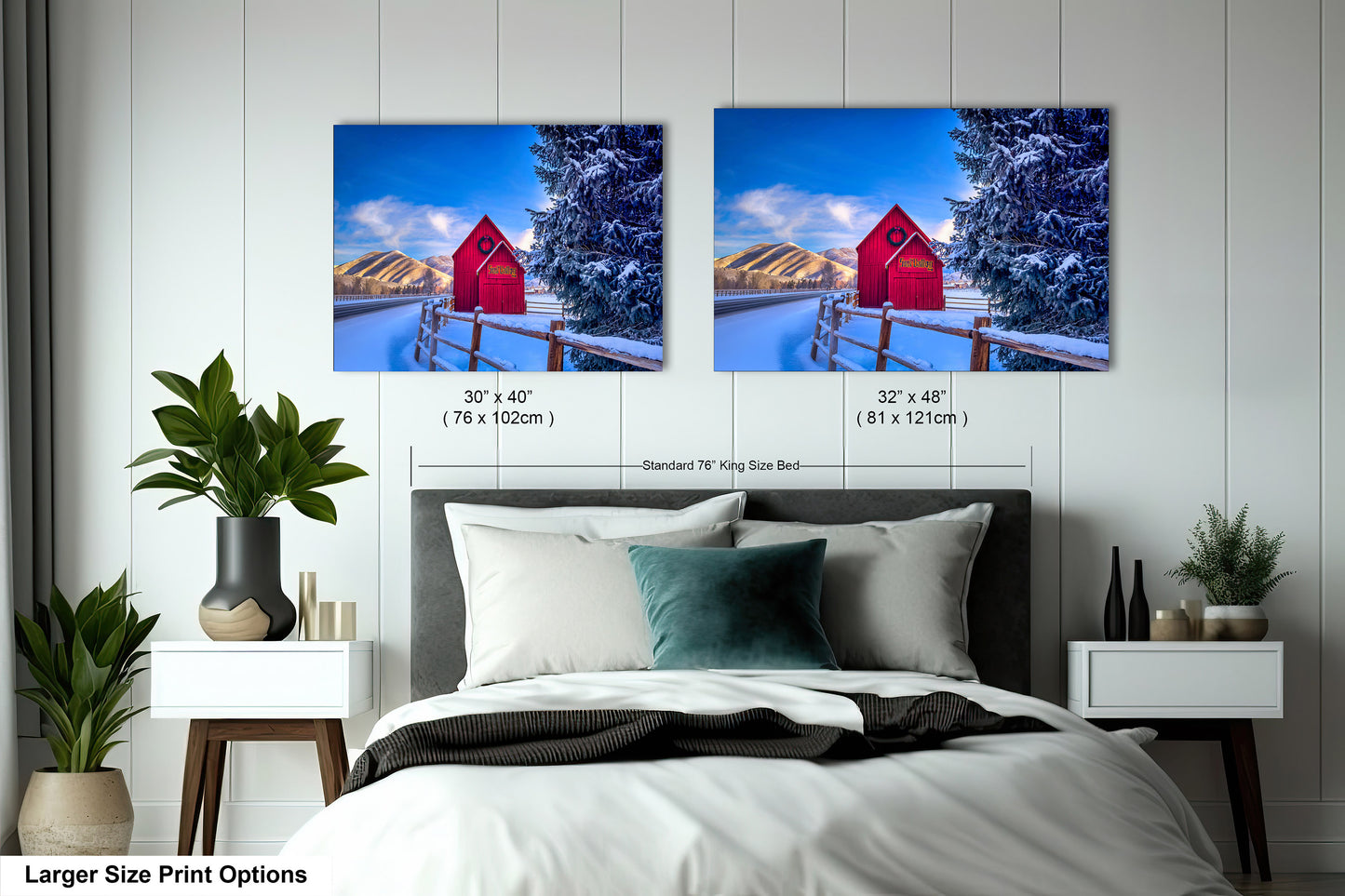 Sun Valley | Idaho | Red Barn | Winter Lights | Print | Paper | Canvas | Metal | Acrylic